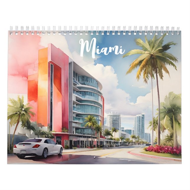 Calendario Arte acuático de Miami (Tapa)