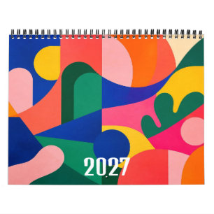Calendario Arte contemporáneo abstracto colorido moderno de 2