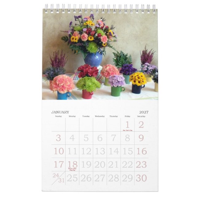 Calendario Arte de 2012 flores (Jan 2027)