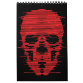 Calendario Arte de calavera roja con fallas