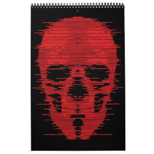 Calendario Arte de calavera roja con fallas