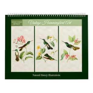 Calendario Arte de Colibrí Vintage 2027