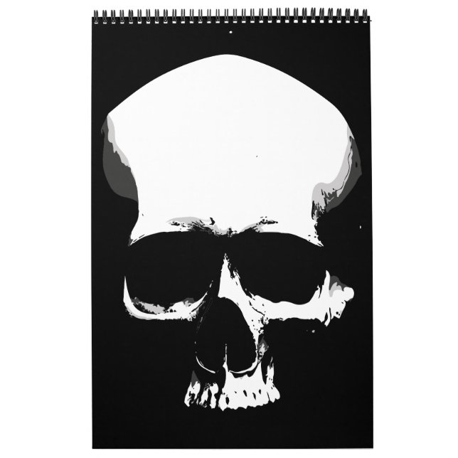 Calendario Arte de cráneo monocromo (Tapa)