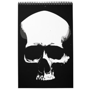Calendario Arte de cráneo monocromo