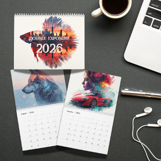 Calendario Arte de Doble Exposición 2026  Foto Surrealista Ún