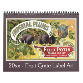 Calendario Arte de etiqueta de canal de frutas