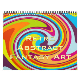 Calendario Arte de fantasía abstracto retro colorido moderno