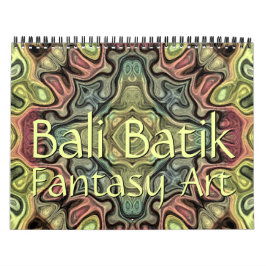 Calendario Arte de fantasía con patrón de batik de Bali elega