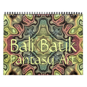 Calendario Arte de fantasía con patrón de batik de Bali elega