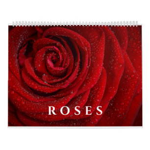 Calendario Arte de fotografía floral y rosas elegantes