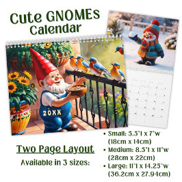 Calendario Arte de Gnomo de Jardín Divertido Personalizado
