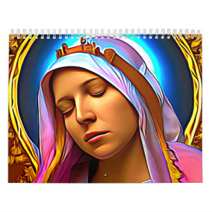 Calendario Arte de IA de la bendita Virgen María