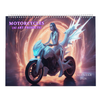 Calendario Arte de IA de motocicletas