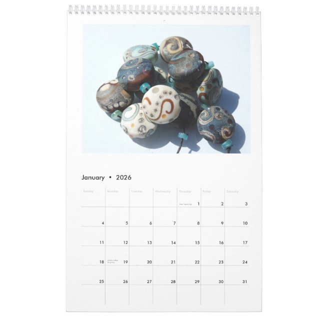 Calendario Arte de la cuenta de cristal de Melissa Vess (Jan 2026)