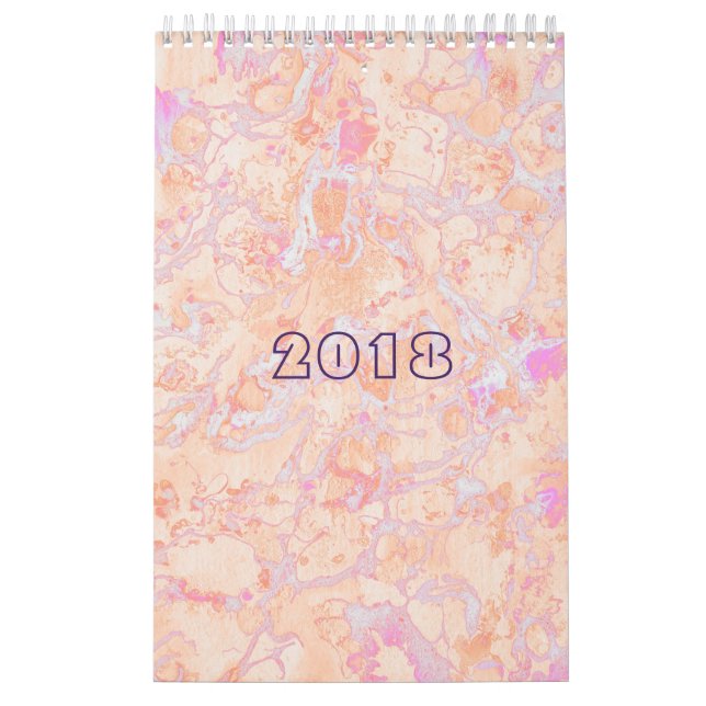 Calendario Arte de mármol retro personalizado (Tapa)