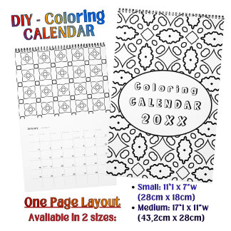 Calendario Arte de patrón de coloreado personalizado DIY de c