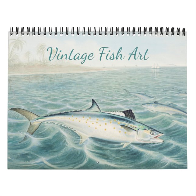 Calendario Arte De Pescado Vintage En Cualquier Año (Tapa)