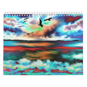 Calendario Arte de pintura abstracta de fantasía digital