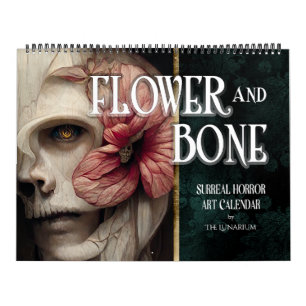 Calendario Arte de terror gótico surrealista de flores y hues
