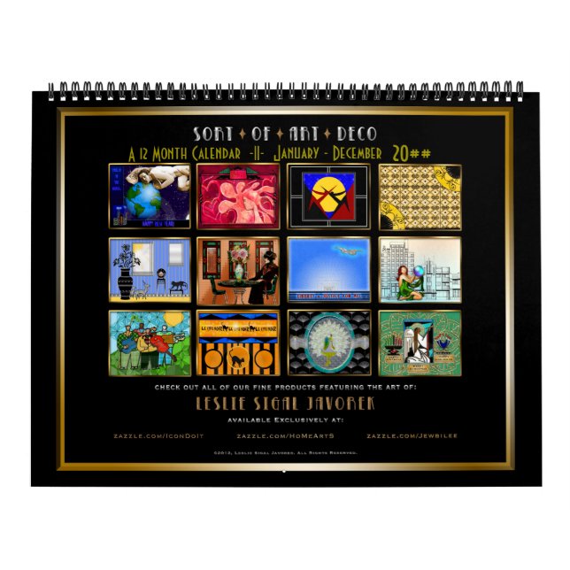 Calendario Arte Deco - 12 meses - Personalizado (Tapa)
