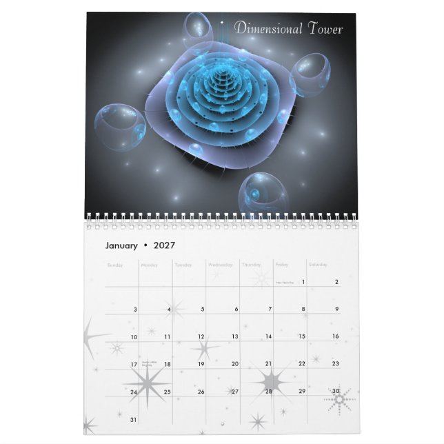 Calendario Arte del fractal de Rebecca Poole (Jan 2027)