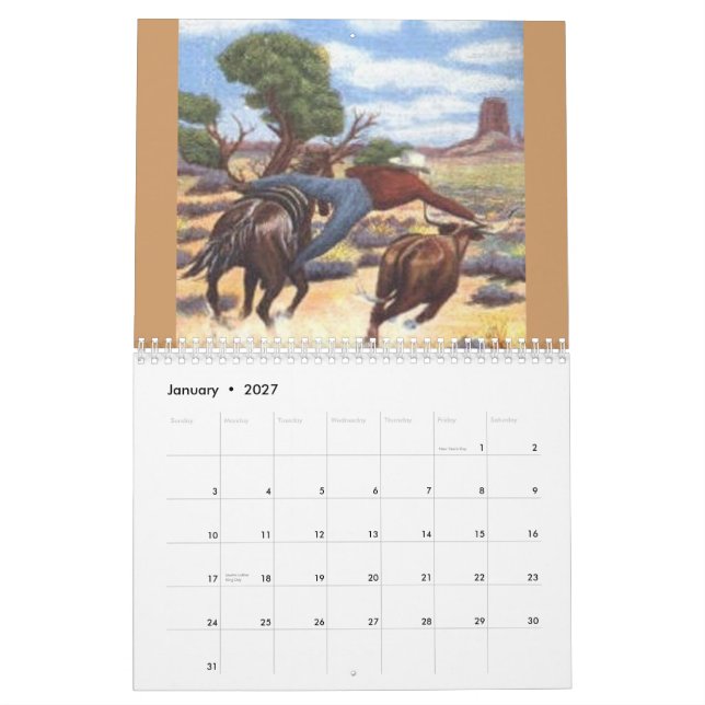 Calendario Arte del oeste salvaje (Jan 2027)