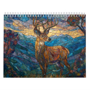 Calendario Arte elegante Pared de vidrio tintado estilo Tif