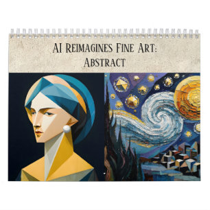 Calendario Arte estético abstracto de IA - Arte fino remixado