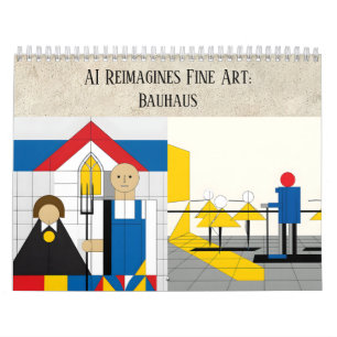 Calendario Arte estético de IA Bauhaus - Arte fino remixado