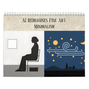 Calendario Arte estético de IA minimalista - Arte refinado re