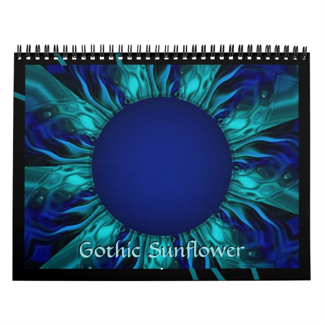 Calendario Arte floral gótico de trippy con girasol (Tapa)