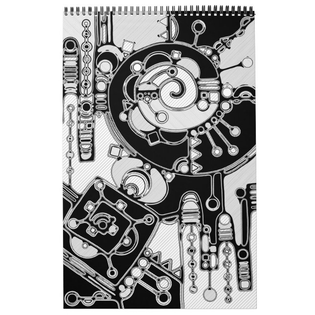 Calendario Arte Geométrico Blanco Y Negro 4 (Tapa)