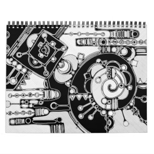 Calendario Arte Geométrico Blanco Y Negro 4
