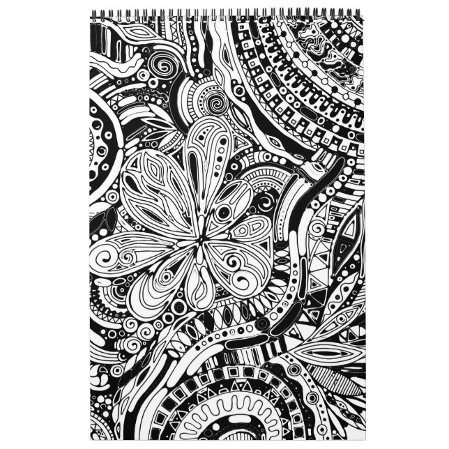 Calendario Arte Geométrico Negro Y Blanco 15 (Tapa)