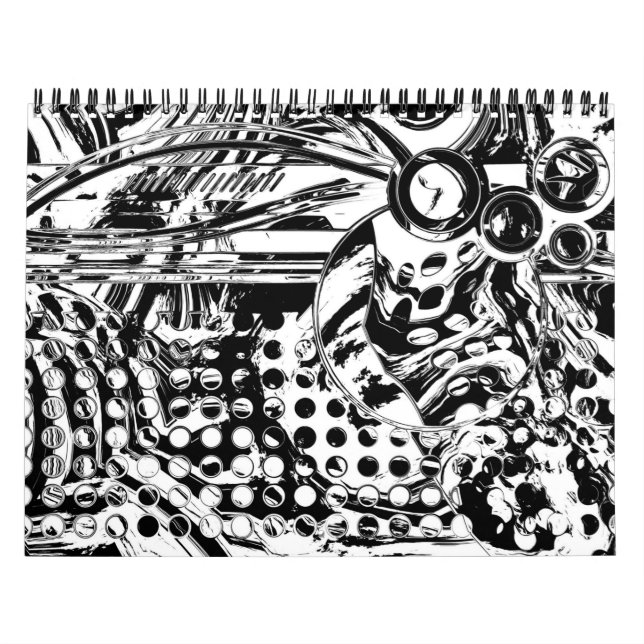 Calendario Arte Geométrico Negro Y Blanco 20 (Tapa)
