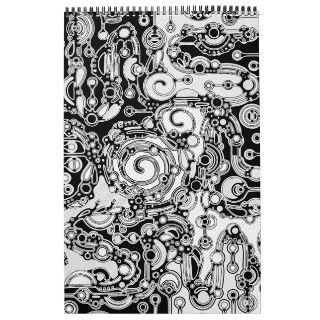Calendario Arte Geométrico Negro Y Blanco 3 (Tapa)