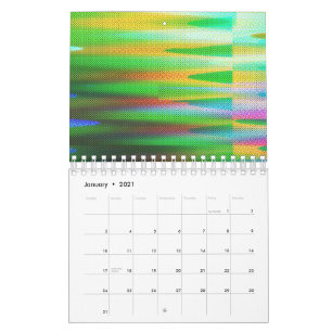 Calendario Arte Glitch Vaporwave Estética Falla Analógica