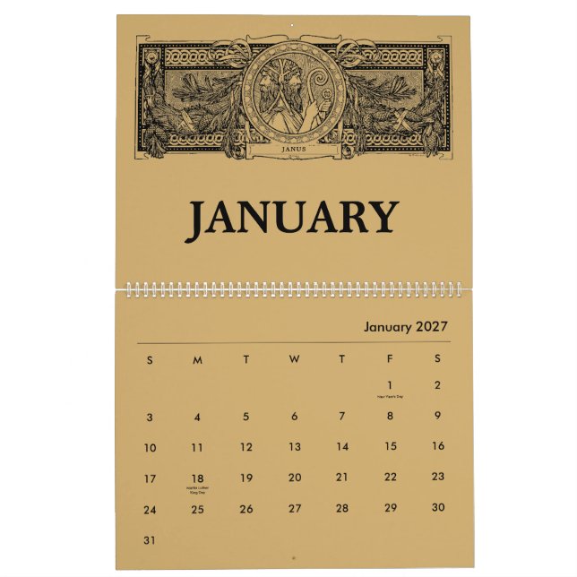 Calendario Arte Nuevo Romano Mitológico (Jan 2027)