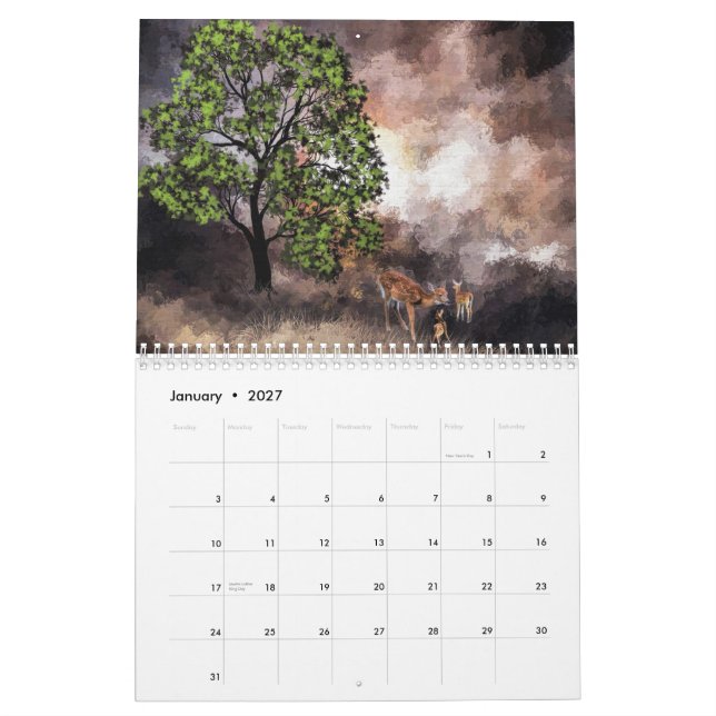 Calendario Arte paisajístico 2025 (Jan 2027)