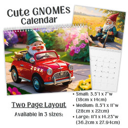 Calendario Arte personalizado de gnomo de jardín lindo