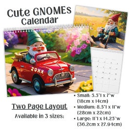 Calendario Arte personalizado de gnomo de jardín lindo