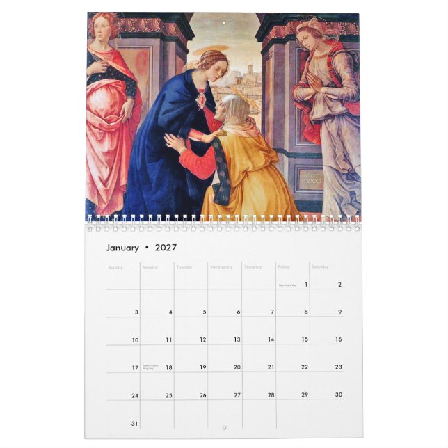 Calendario Arte religioso (Jan 2027)