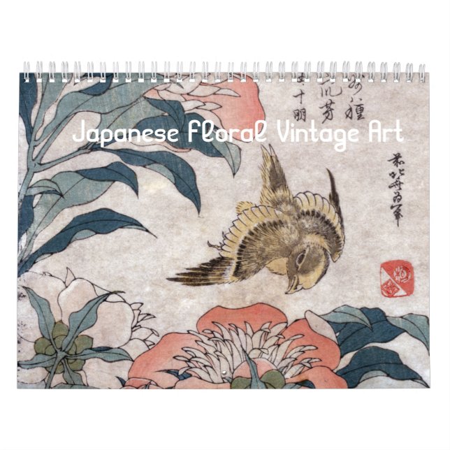 Calendario Arte vintage floral japonés (Tapa)