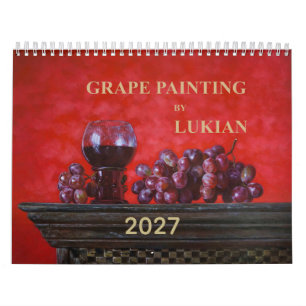 Calendario Artístico de Pared 2027 Uva y Vino Vida
