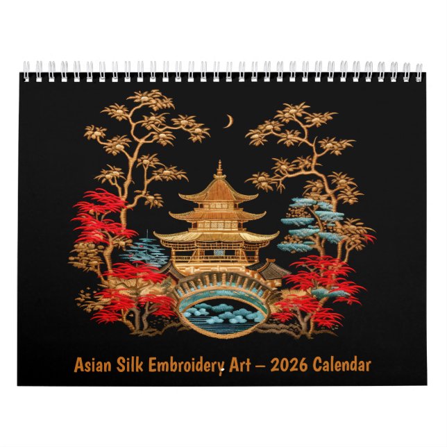Calendario Asian Silk Embroidery Art – 2026 Calendar (Tapa)