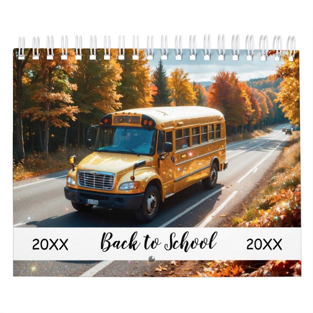 Calendario Asombroso autobús escolar (Tapa)