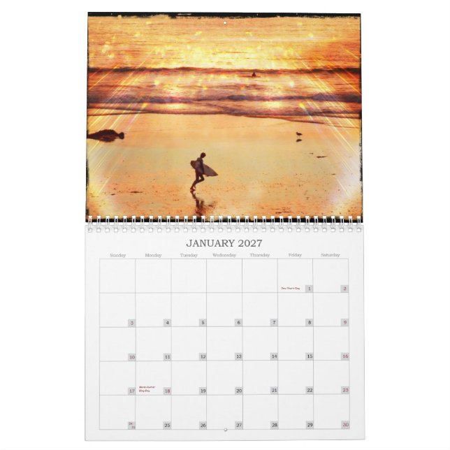 Calendario asombroso de las puestas del sol 2013 (Jan 2027)