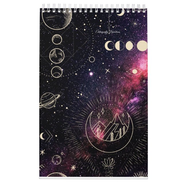 Calendario Astrología Calender con planetas (Reverso)