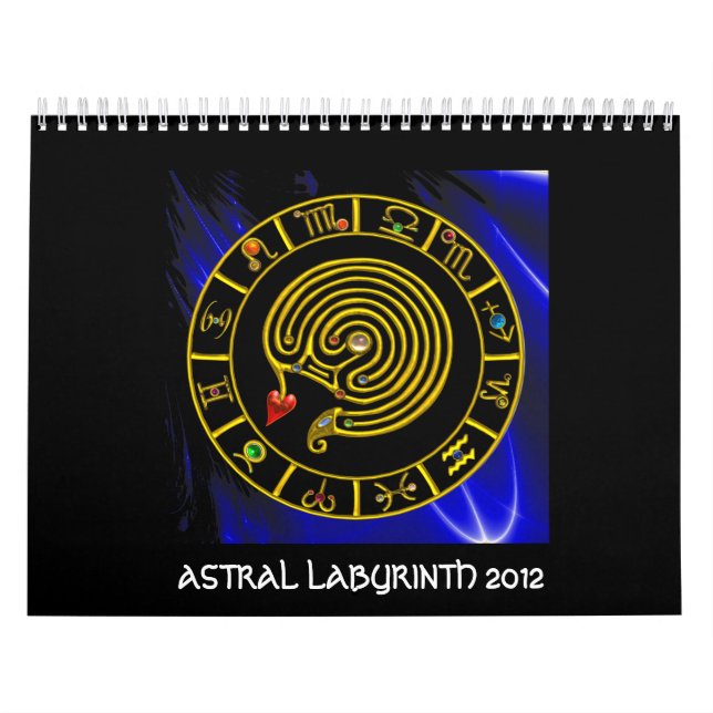 Calendario Astrología CARÁCTICA ASTRAL LABYRINTH GOLD ZODIAC (Tapa)