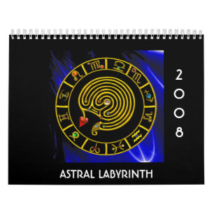 Calendario Astrología CARÁCTICA ASTRAL LABYRINTH GOLD ZODIAC